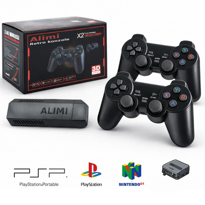 Alimi™ – retro konzole Plug & Play + 2 ovladače