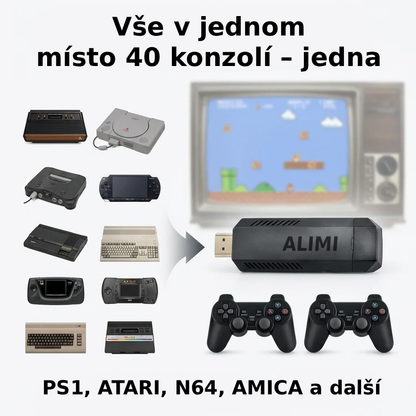 Alimi™ – retro konzole Plug & Play + 2 ovladače